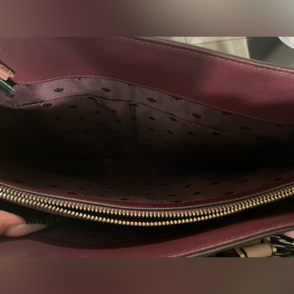 Kate Spade Burgundy and Cream Tote Bag - Picture 4 of 7